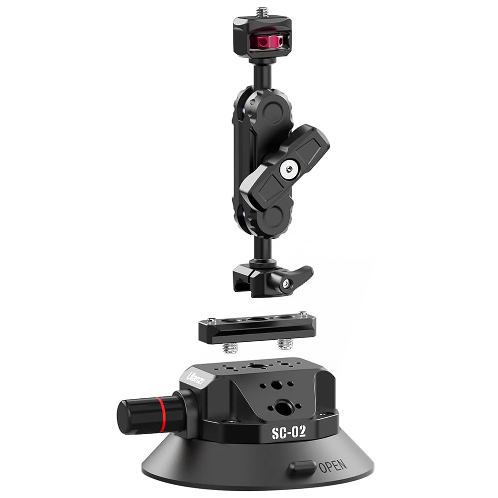 Ulanzi Sc 02 Strong 4.5 Inch Suction Cup And Ball Head Arm Mount For Action/Digital Cameras Up To 3Kg