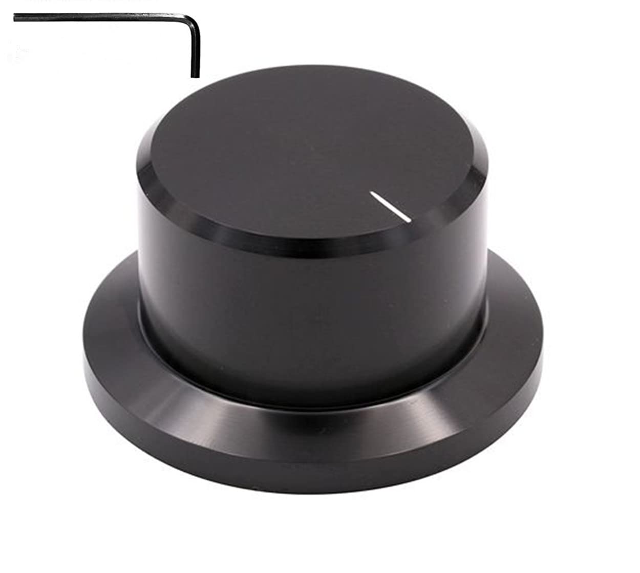 Szliyands 1.89'' X 1.02'' All Aluminum Knob Volume Potentiometer Knob Bile Amplifier Audio Potentiometer Knob Cap (Black)