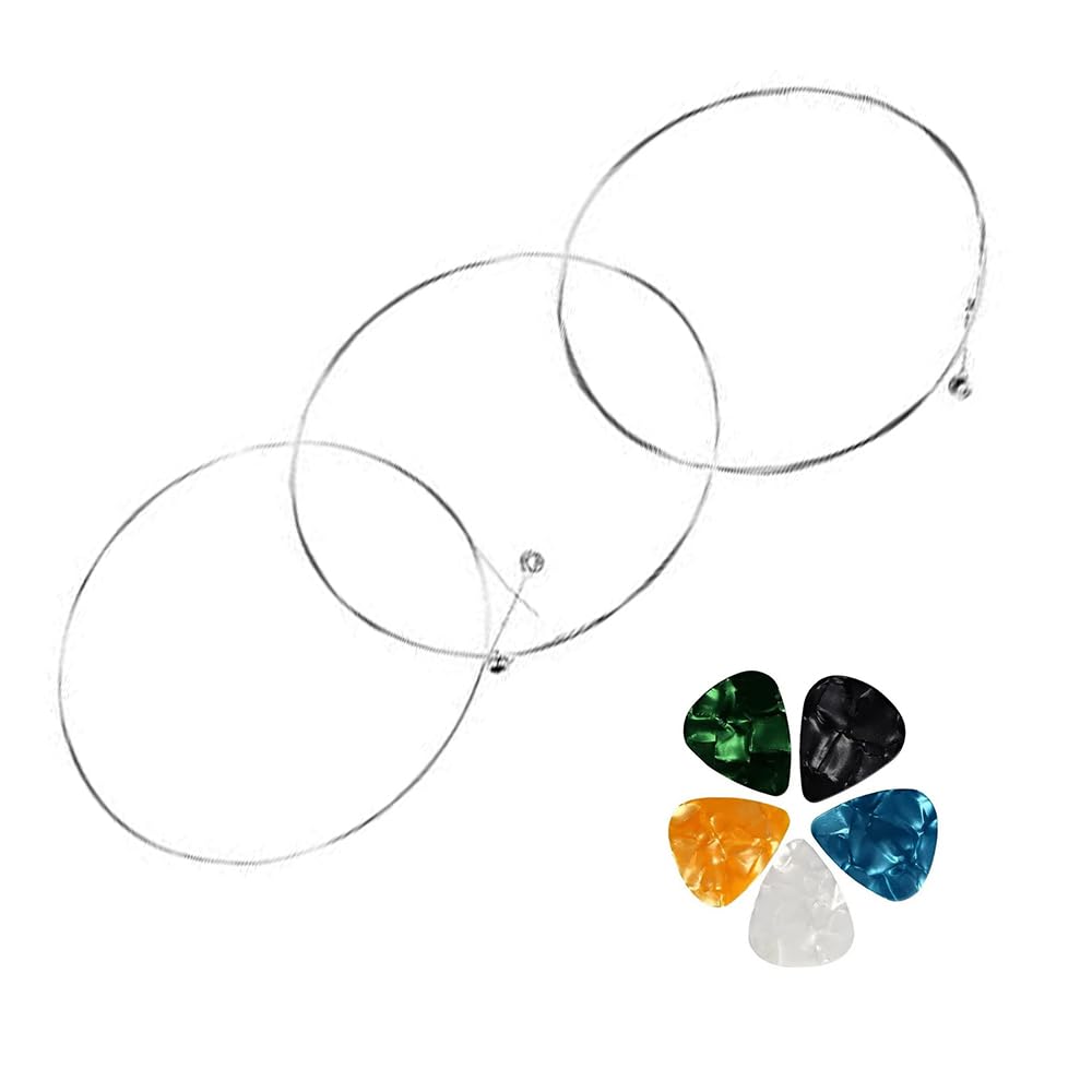 Flare Acoustic Guitar Strings E1St Set Of 3 | Stainless Steel Core Nickel Alloy Wound | Bright Tone, Durable & CorrosionResista