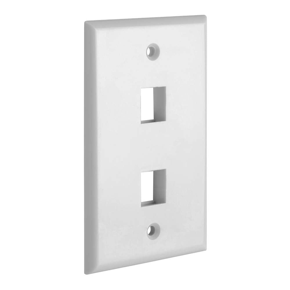 Cmple   2 Port Keystone Wall Plate 1 Gang Wall Plate With Standard Size Ethernet Wall Plate Keystone Jack Insert Wall Plates   W