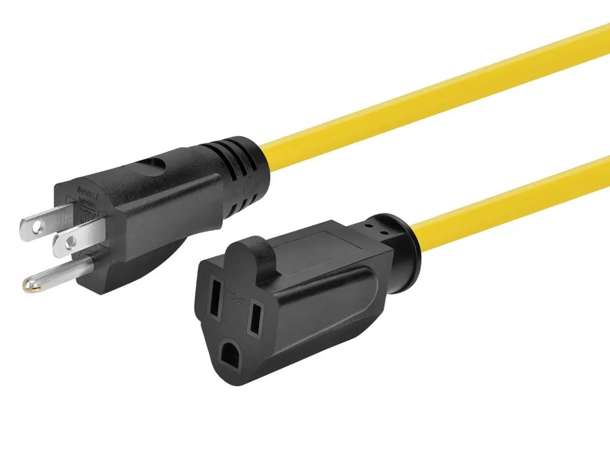 Monoprice Outdoor Extension Cord - Nema 5-15P To Nema 5-15R, 14Awg, 15A, Sjtw, Y
