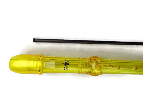 Canto One Piece Translucent Soprano Recorder With Baroque Fingering Transparent Yellow