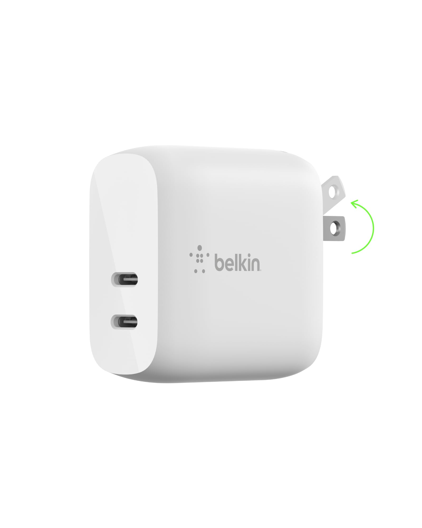 Belkin 40W Dual Port USB C Wall Charger, USB C Charger Fast Charging for iPhone 16, 15, 14, 13 Series, Pro, Pro Max, Plus, Mini, Samsung Galaxy S25, Galaxy S24, Pixel 9, iPad, AirPods, & More   White