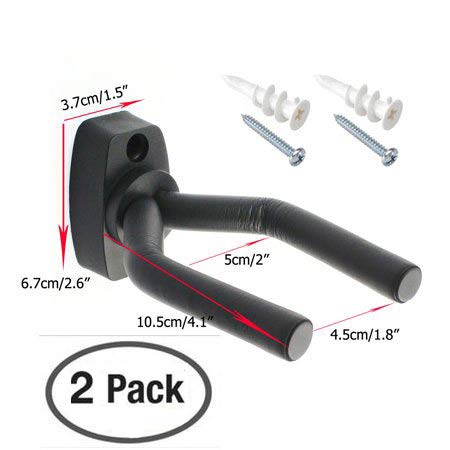 2 Pack Guitar Hanger Hook Holder Wall Mount Display, W/Hardware