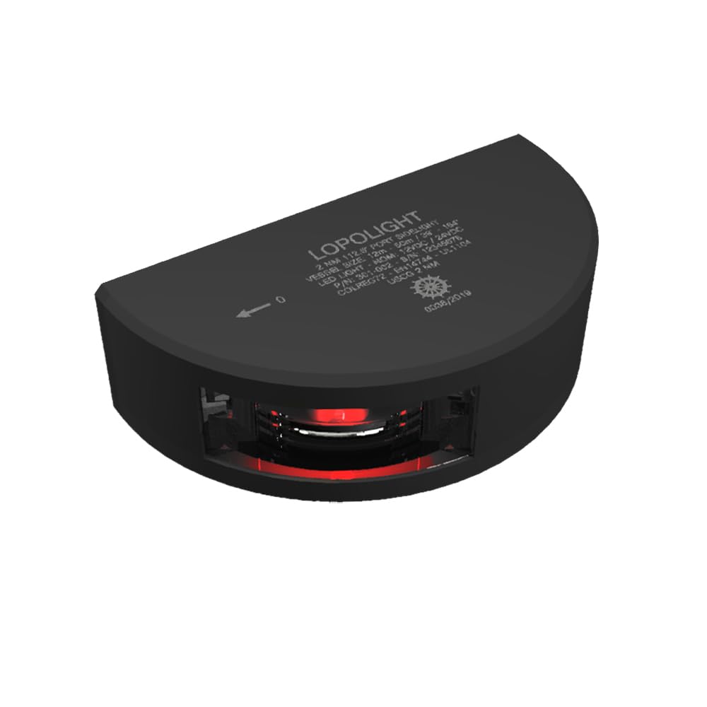 Lopolight Series 301-002 - Port Sidelight - 2Nm - Vertical Mount - Red - Black Housing,WBLITB082B9W1H1