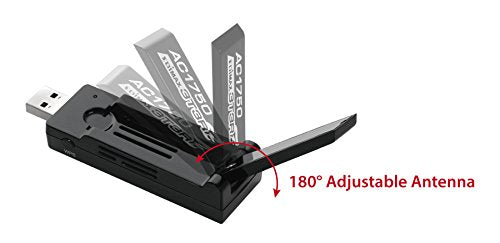 Edimax Wi Fi 5 802.11Ac Ac1750, Dual Band 2.4/5Ghz Adapter For Pc, Wireless Ac Usb 3.0 Adapter Dongle W/ Foldaway Antenna, Up To