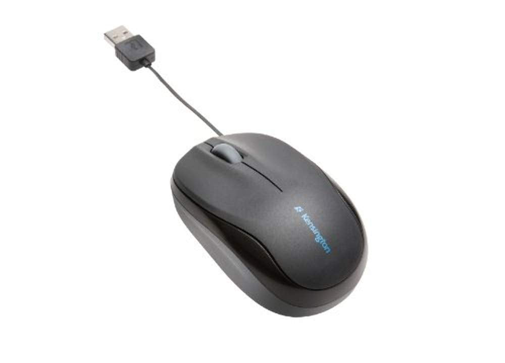 Kensington Retractable Mobile Mouse-Retractable Mobile Mouse, 2-1/2x4 x1-1/2, Black