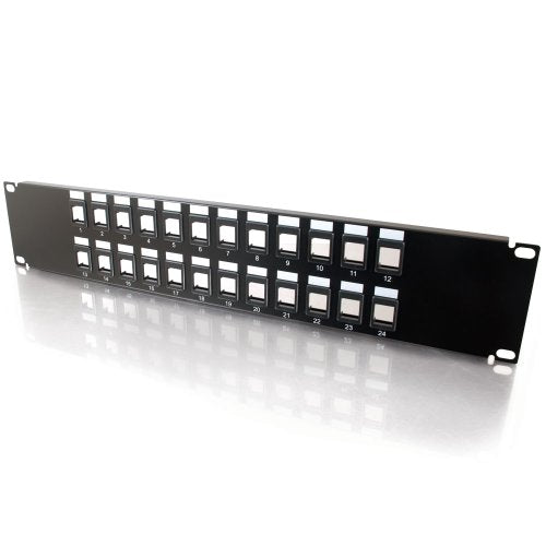 C2G/Cables To Go 03859 24 Port Blank Keystone/Multimedia Patch Panel, Black