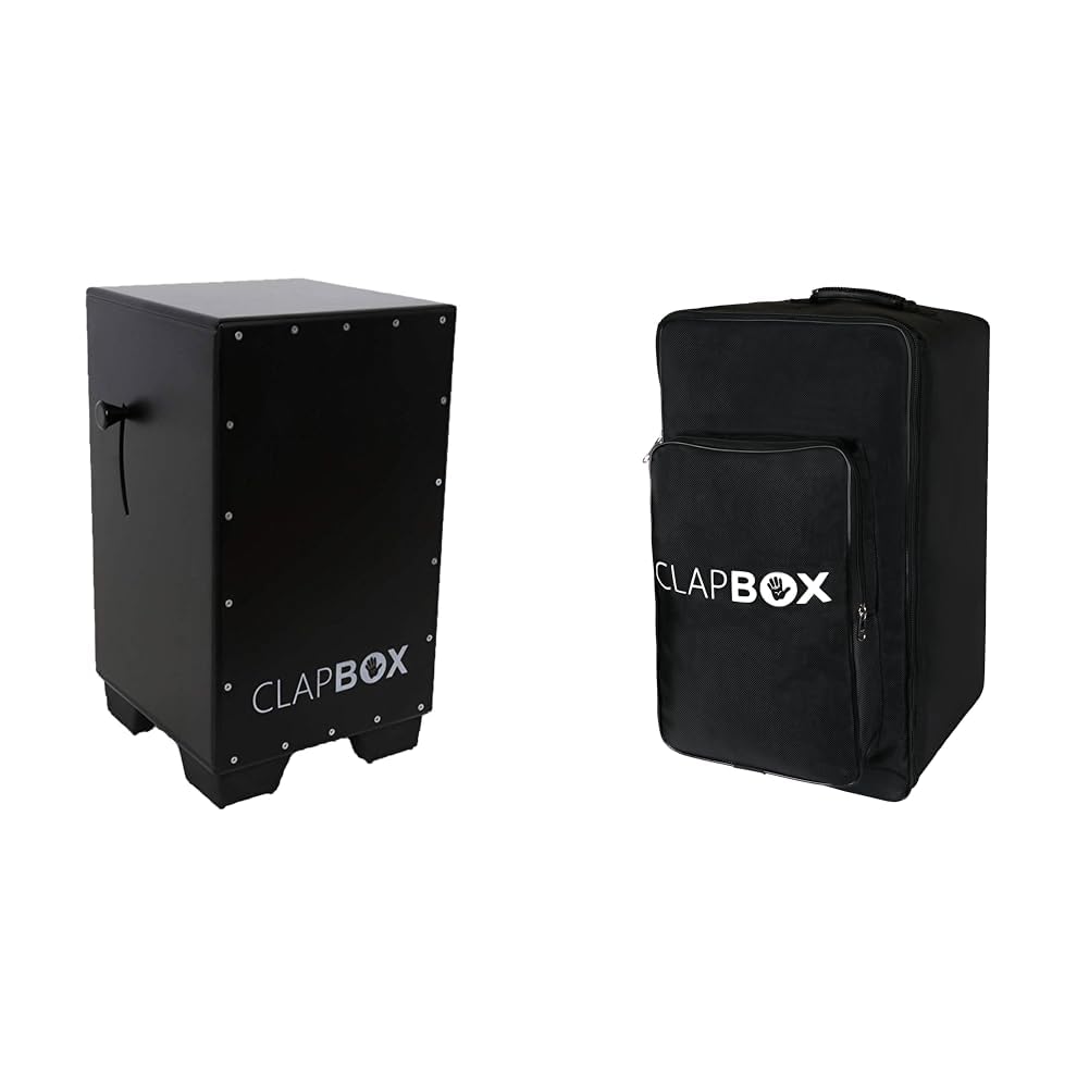 Clapbox Adjustable Snare Cajon CB50 Oak Wood, (H:50 W:30 L:30)  3 Internal Snares & Clapbox Cajon Bag with Carry Handle and Sh