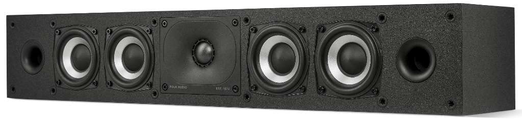 Polk Monitor XT35 Slim Center Channel Speaker - Hi-Res Audio Certified, Dolby Atmos & DTS:X Compatible, 1 Terylene Tweeter & Fou