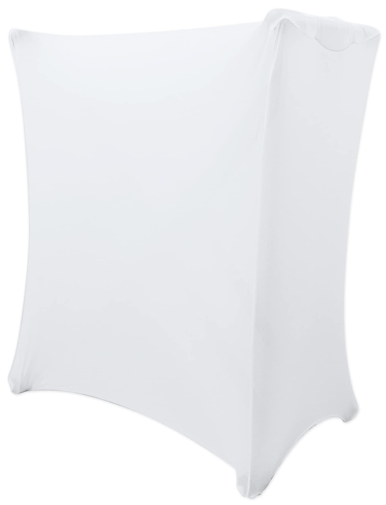 Rockville Rsc5W Universal White Dj Scrim Cloth Cover, 360-Degree X-Stand Fit, Wrinkle-Resistant, Flame Retardant, Carry Pouch, F