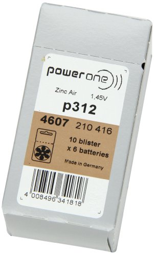 Powerone Size 312 Hearing Aid Batteries   50 X 6 Packs = 300 Pcs.