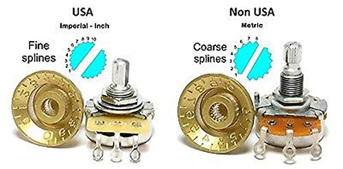 Dopro 2Pcs Usa(Imperial) Lp Guitar Bell Knobs 24 Fine Splines Top Hat Knobs For Gb Les Paul With Cts Pots Black