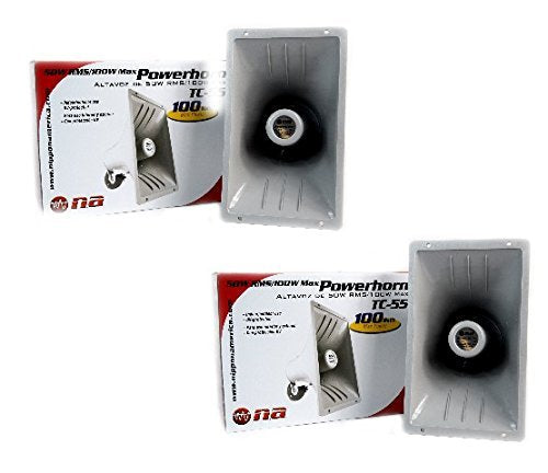 Nippon America 2 Pack Pa Power Horn Speakers 100W Indoor Outdoor 100 Watt   Tc 55