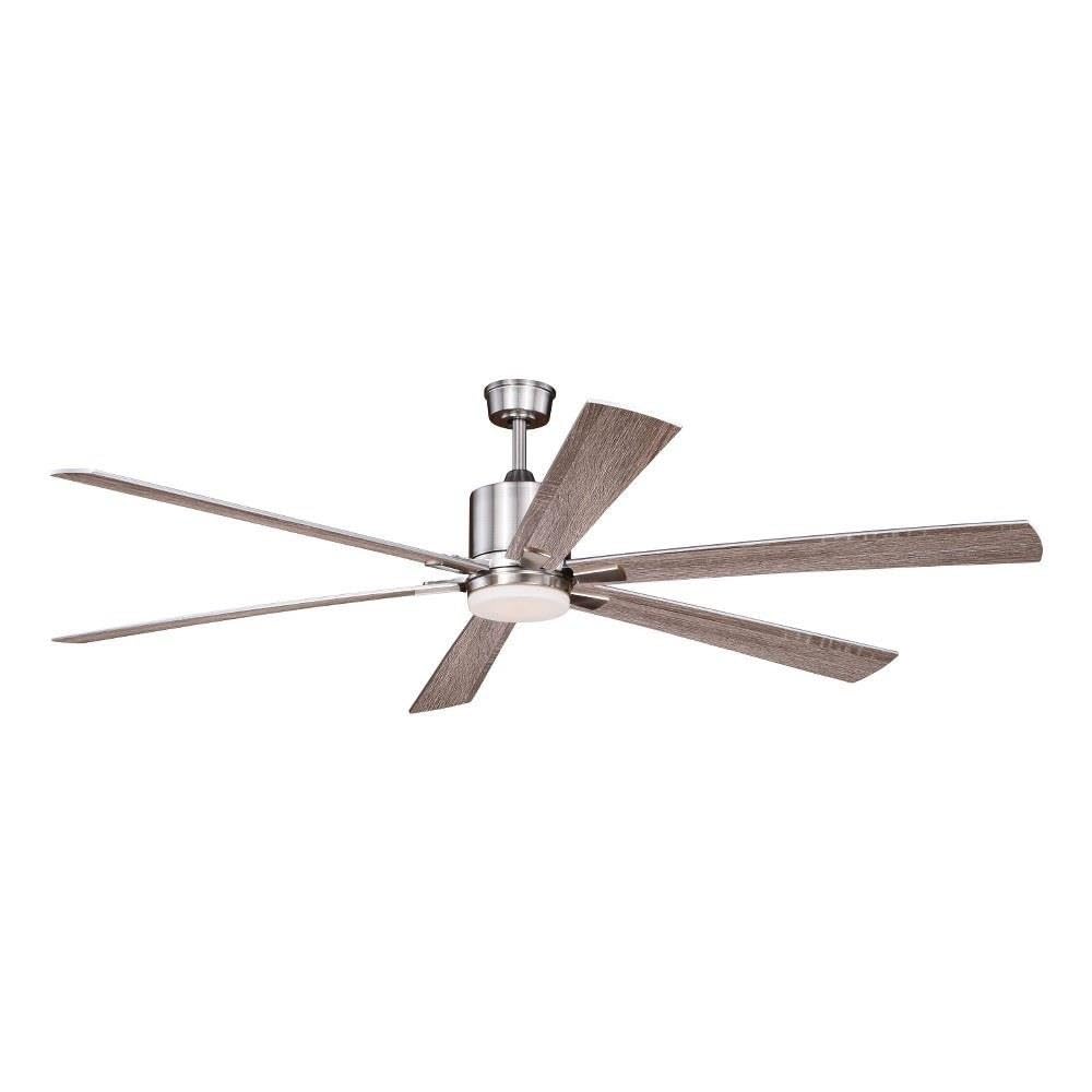 Vaxcel Wheelock 72 In. Satin Nickel Indoor Ceiling Fan With Light Kit And Remote