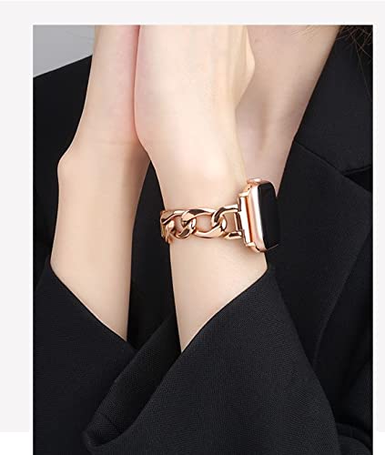 Kolgios 38/40/41Mm Rosegold Women Cool Chain Smartwatch Bands Compatible For Apple Watch Series 9/8/7/6/Se/5 Stylish Replacement