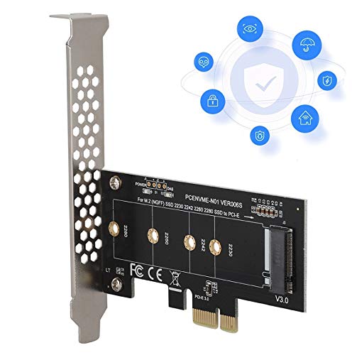 Mzhou Nvme M.2 Ssd M Key To Pci E 3.0 X1 Host Controller Expansion Card,Supports M2 Ngff Pci E 3.0, 2.0 Or 1.0, Nvme Or Ahc 2280, 2260, 2242, 2230 Solid State Drives With Low Profile Brac