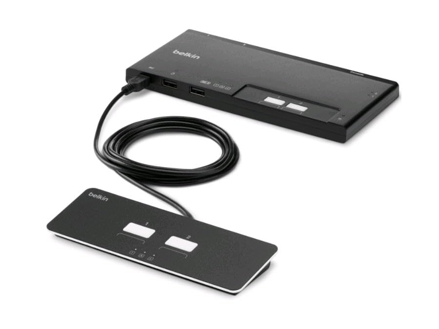 Belkin F1Dn102Mod Ba 4 Secure Modular 2 Port, Single Monitor Switch Base Unit
