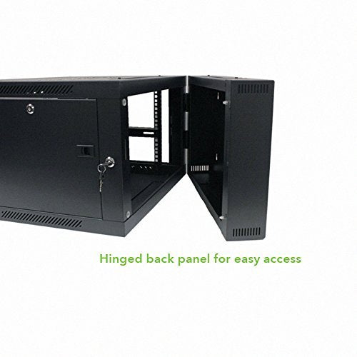 Navepoint 9U Server Cabinet With Hinged Back   23.6    Deep, 9U Server Rack Enclosure With Locking Glass Door, Wall Mount Rack W