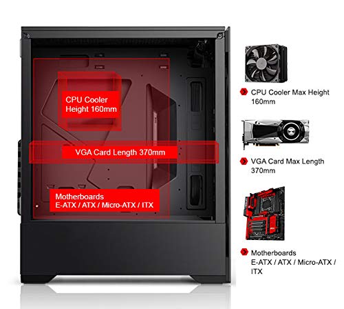 Bgears B Voguish Gaming Pc Case With Tempered Glass Panels, Usb3.0, Support E Atx, Atx, Matx, Itx. (Fans Are Sold Separately)