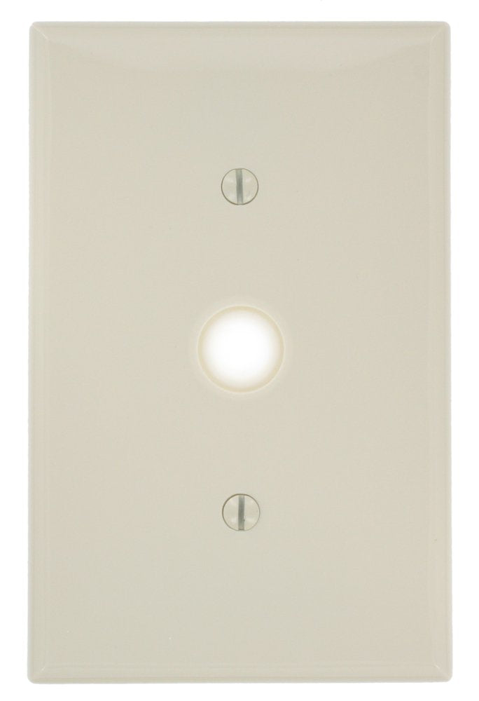 Leviton PJ11-T 1-Gang .406-Inch Hole Telephone/Cable Wallplate, Midway Size, Light Almond