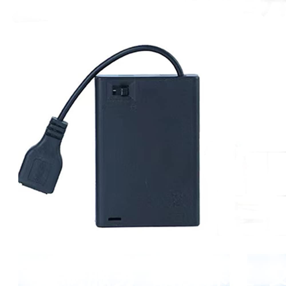 (Pack Of 3) Usb 3 Aa Battery Holder,Usb Battery Holder 5V Black With Switch,Usb Cable,3 Aa Battery Holder With Micro Usb Connect