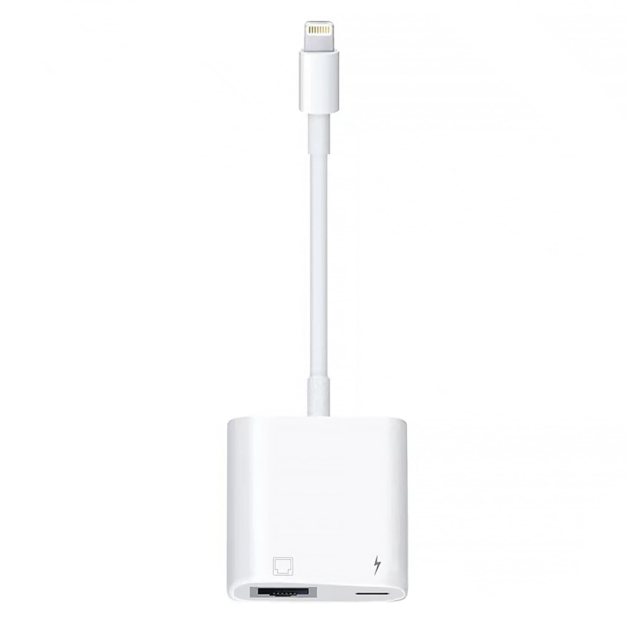 Lightning To Rj45 Ethernet Lan Network Adapter With Charge Port For Select Iphone,Ipad Models 100Mbps Charging Plug And Play