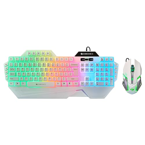Zebronics Optimus Gaming Keyboard & Mouse Combo, Braided Cable, Gold Plated Usb, Upto 3600 Dpi, 6 Buttons, High Resolution Senso