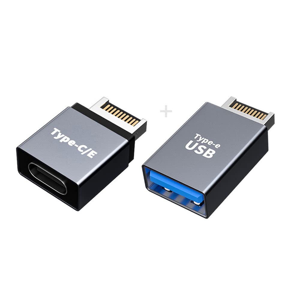 Nfhk 2Pcs Usb 3.1 Front Panel Header Male Type E To Type A & Type C Usb C Motherboard Extension Data Adapter