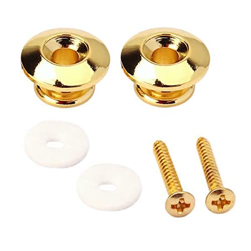 VELURA 2x2pcs Plating Strap Locks fr Electric Acoustic Guitar Bass Replacement Gold|(2 Pack)|Straps| Guitars & Basses |Musical I