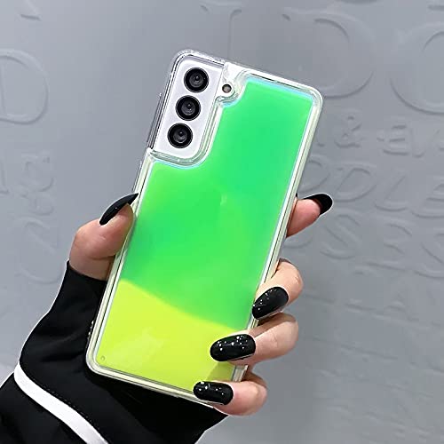 Yatchen Liquid Fluorescent Case For Samsung Galaxy S20,Luxury Fun Glow In The Darkness Quicksand Clear Soft Tpu Back Cover Lumin