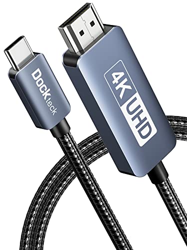 Dockteck Usb C To Hdmi Cable, Type C To Hdmi, 6Ft Thunderbolt 3/4 To Hdmi 4K 60Hz Braided Cord, High Speed Hdr Usb C Cable To Hd