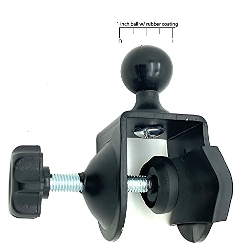 Heavy Duty Replacement C Clamp Mount W/1'' Rubber Coating Ball For Rails/Poles/Bar & Music Microphone Mic Stands. (Compatible W/