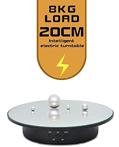 Jayegt Motorized Rotating Display Stand, 7.87Inch /17.6Lbs Load, 360 Degree Electric Rotating Turntable For Photography Products
