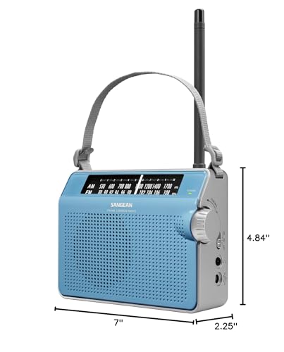 Sangean Pr-D6Bu Portable Radio Am/Fm, Analog, Blue