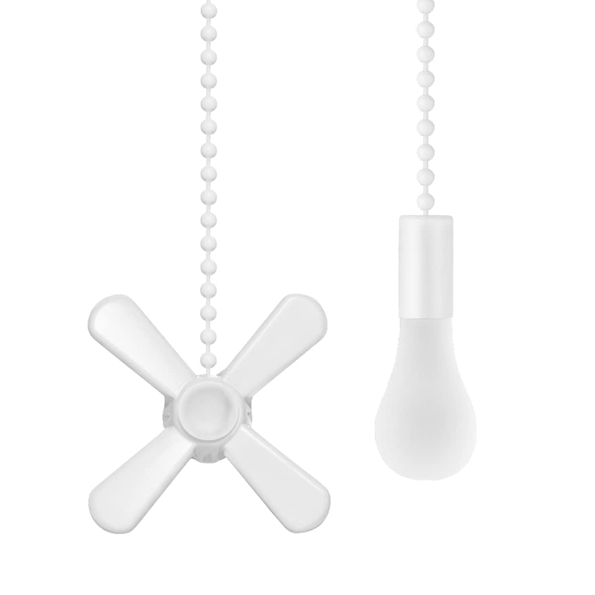 Smotecq Ultra Long Ceiling Fan Pull Chain Extender, Embedded With Decorative Frosted Glass Bulb And Fan Cord For 3Mm Beaded Ceil