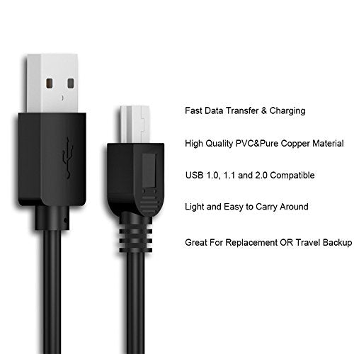 MaxLLTo USB Data Sync Cable Cord for JVC Everio GZ-MG630 Series 3ft Black
