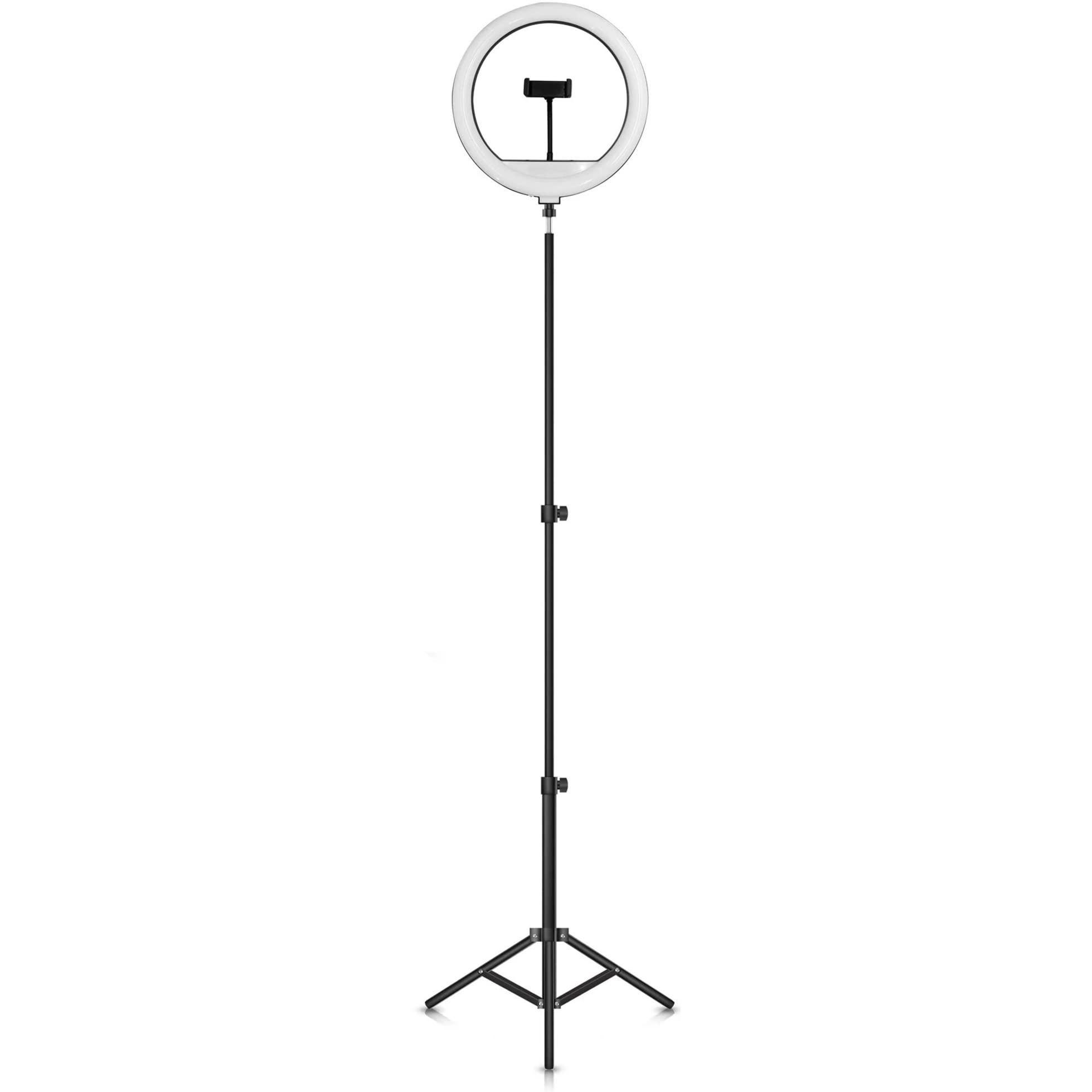 Supersonic Sc 2410Sr Selfie Ring Light With Tripod Stand And Cell Phone Holder For Live Stream/Makeup With Dimmable Led Lighting