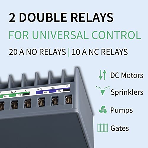 Zooz Z Wave Long Range Relay Zen17 800Lr For Awnings, Garage Doors, Sprinklers, And More | 2 X No C Nc Relays (20A, 10A) | Hub R