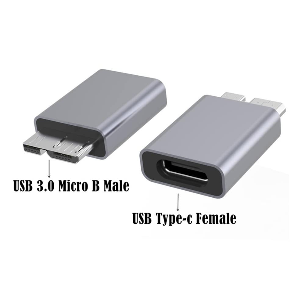Kework 2 Pack Micro B Usb To Usb Type C Adapter, Usb 3.1 Type C Female To Usb 3.0 Micro B Male Adapter Converter Connector