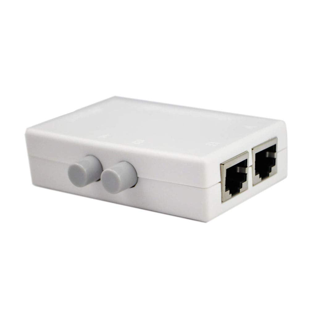 Ikkegol Mini 2 Port Rj45 Network Key Press Switch Splitter Selector Box 100M 2 In 1 Out Or 1 In 2 Out
