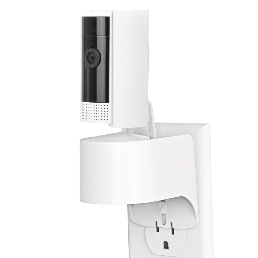 Outlet Mount For Ring Indoor Cam (2Nd Gen And 1Nd Gen), 1 Pack Plug In Wall Mount Stand With Power Plug, 360 Degree Swivel And Space Saving Design (Ring Camera Are Not Included)