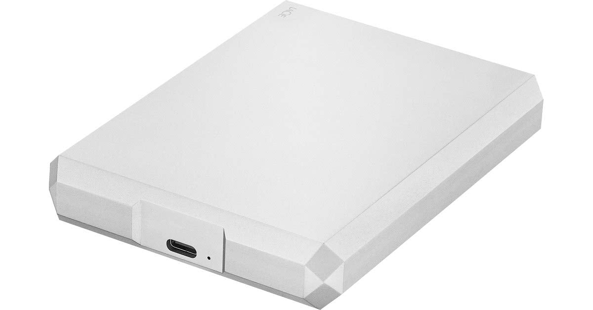 LaCie Mobile Drive, 5 TB , External Hard Drive HDD - Moon Silver, USB-C USB 3.0, With Rescue Services (STHG5000400)