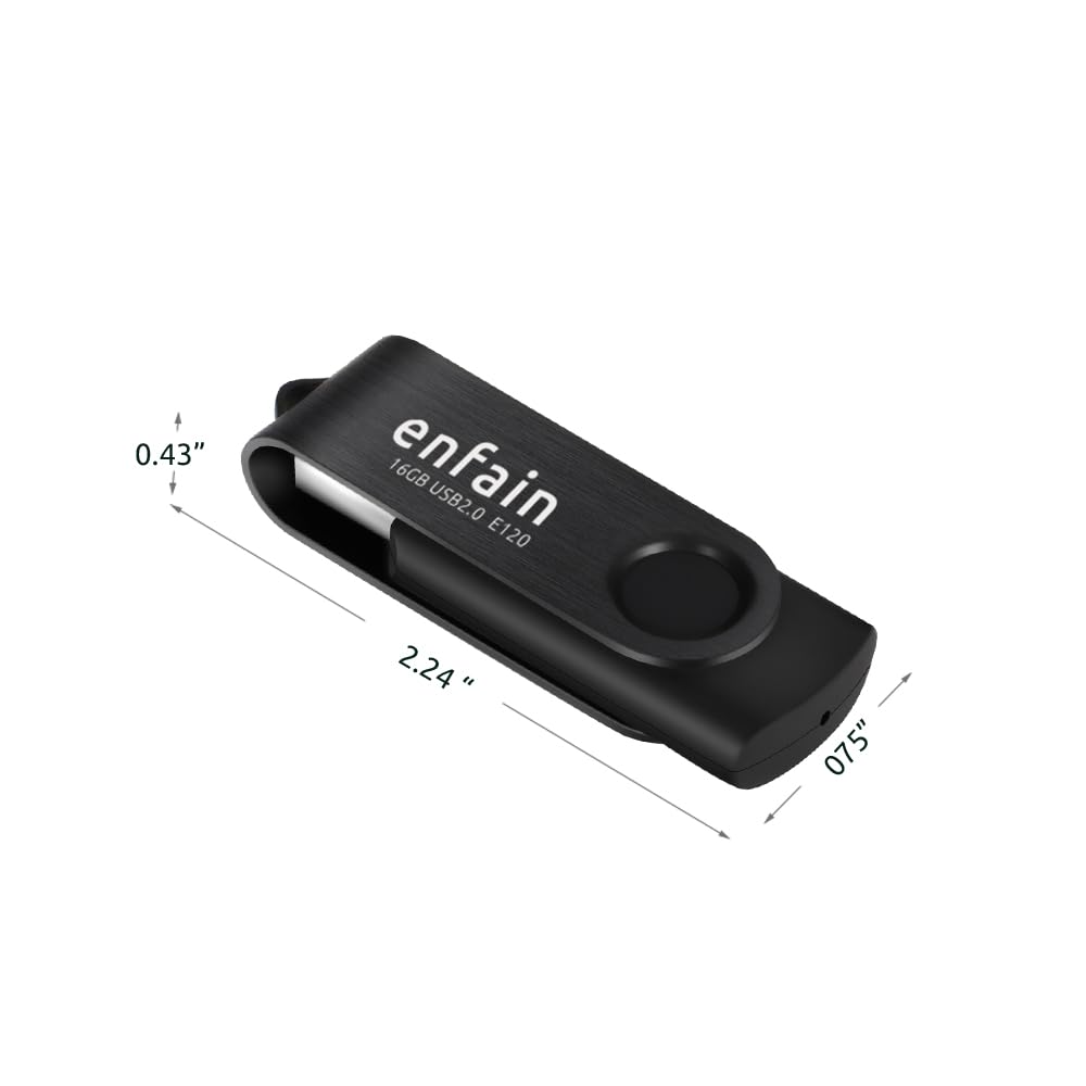 Enfain 10 Pack Of 32Gb Usb 3.0 Flash Drives Write Speed Up To 25Mb/S Read Speed Up To 90Mb/S (All Black)