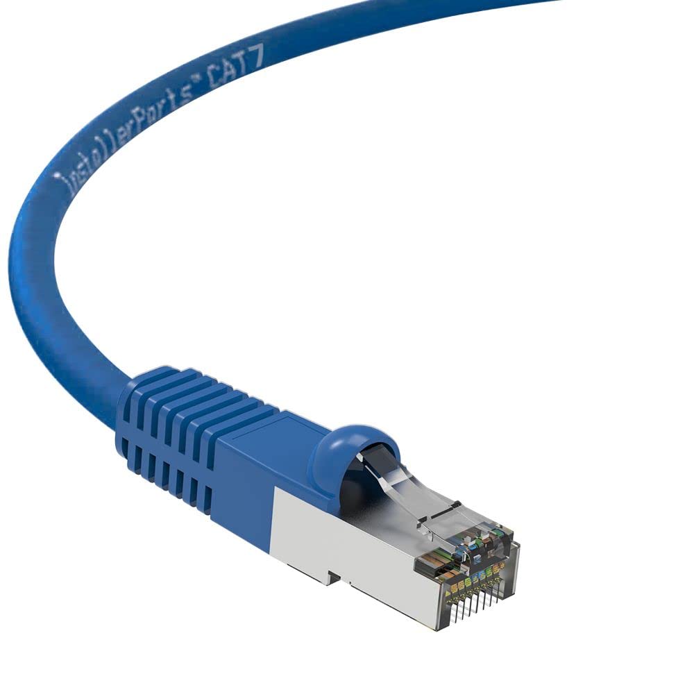 Installerparts Ethernet Cable Cat7 Cable Shielded (Sstp) Booted 25 Ft   Blue   Professional Series   10Gigabit/Sec Network/High