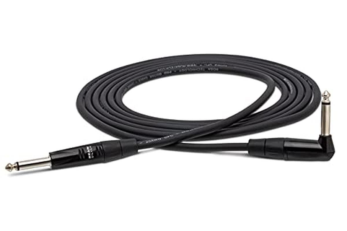 Hosa Hgtr 020R Pro Straight To Right Angle Guitar Cable   20 Foot