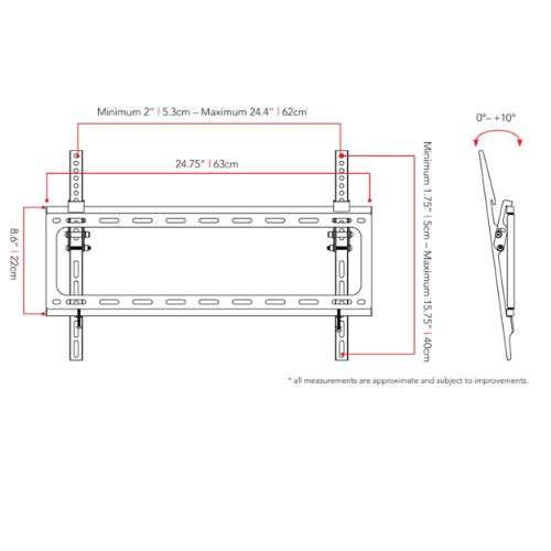 Corliving Tilting Flat Panel Wall Mount For Tv, 32 To 55 Inch