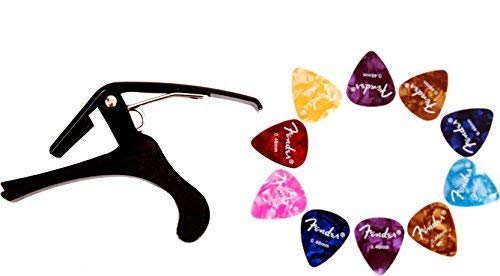 Flare Spring Guitar Capo (Black) With 5 Picks Free