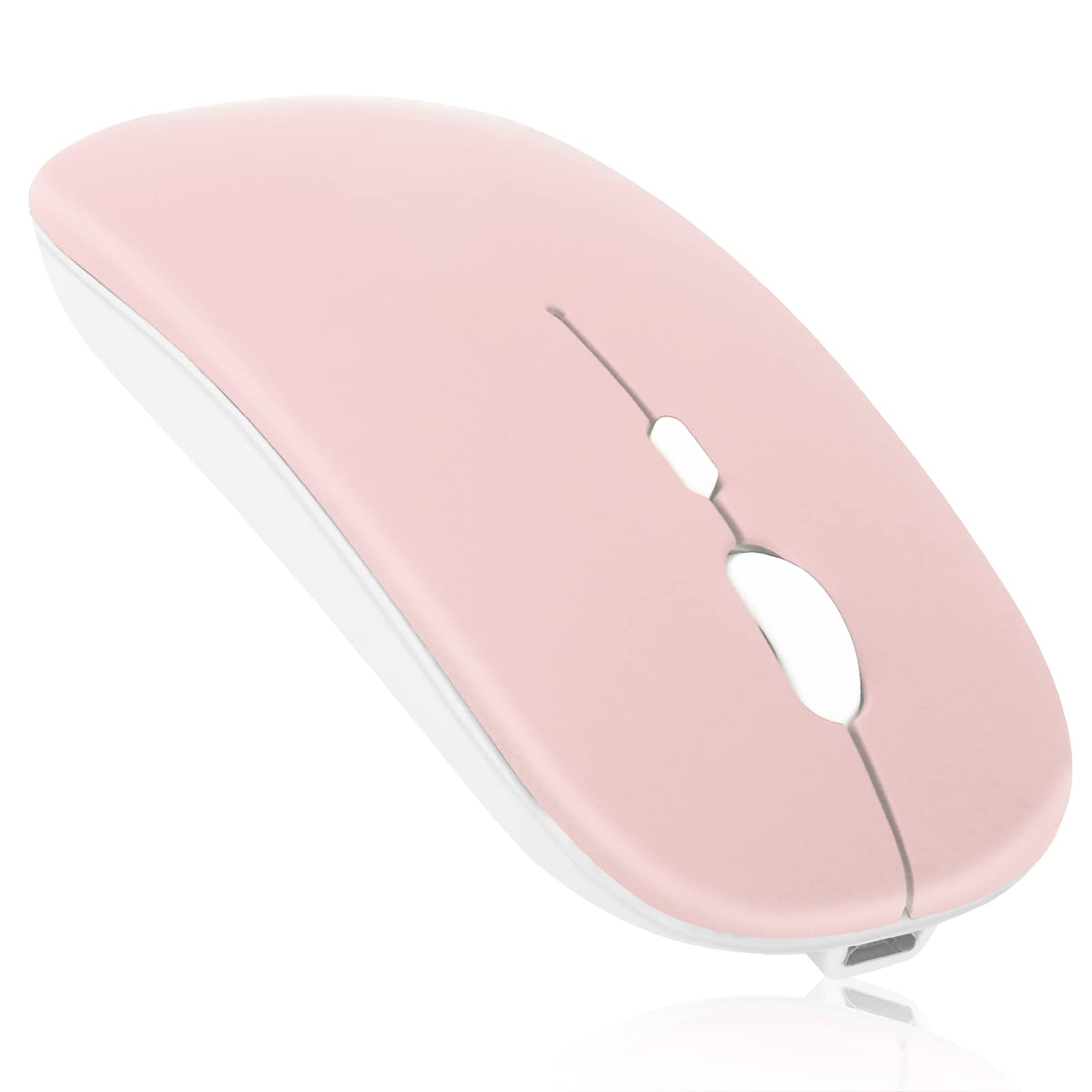 Urbanx 2.4Ghz & Bluetooth Mouse, Rechargeable Wireless Mouse For Samsung Galaxy Tab A8 10.5 (2021) Bluetooth Wireless Mouse For Laptop/Pc/Mac/Ipad Pro/Computer/Tablet/Android Flamingo Pink