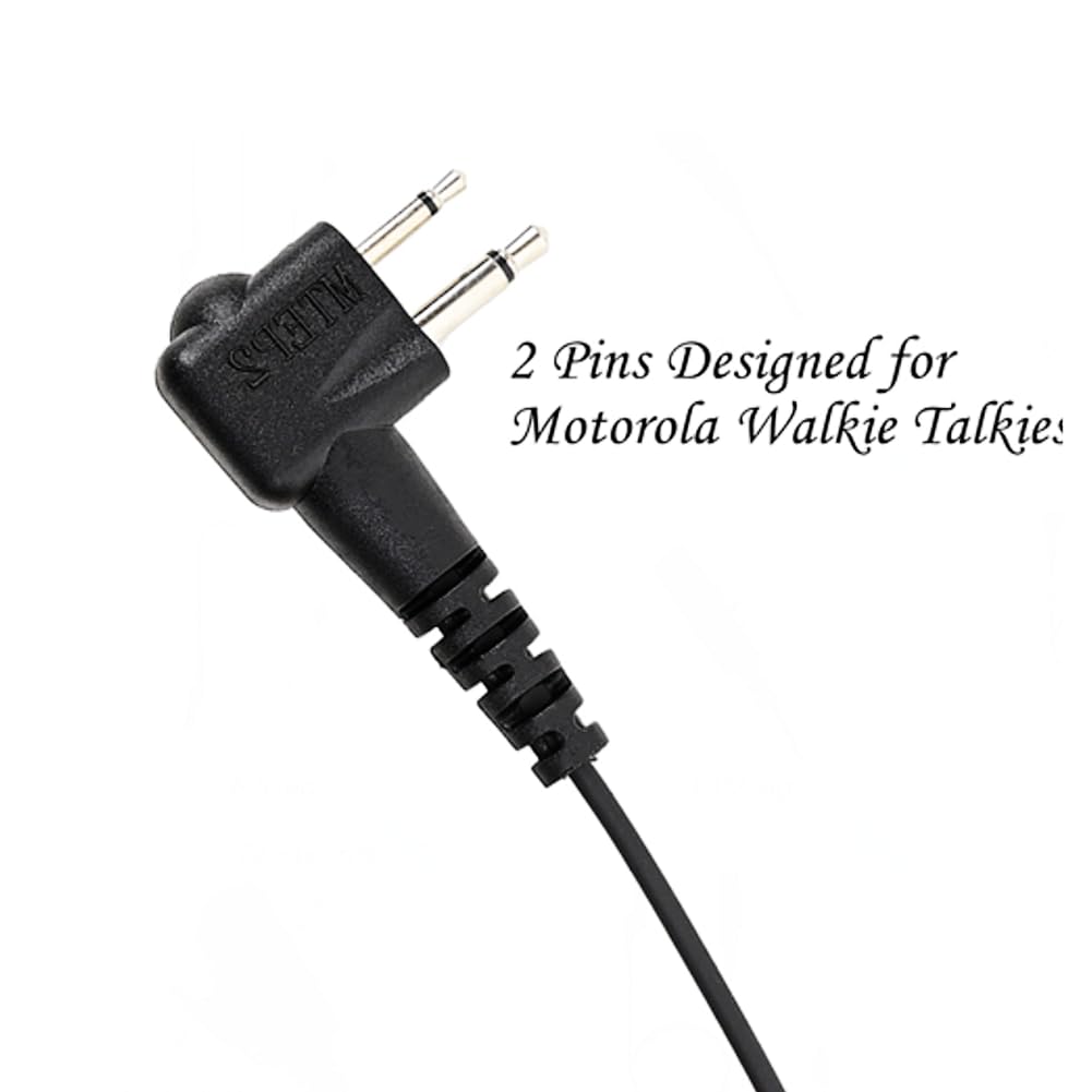 Headset For Motorola Walkie Talkies With Mic 2 Pin Acoustic Tube Earpieces And Ppt For Cp200 Gp2000 Cls1410 Cls1450 Cls1100 (2Packs)
